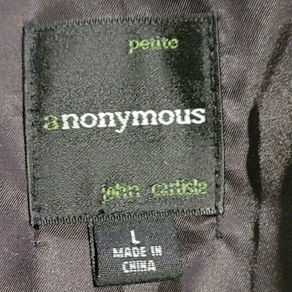 Vintage Anonymous by John Carlisle Leather Jacket - Size L Petite - Picture 8 of 10